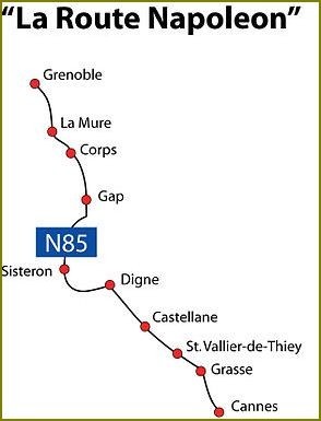 Tracé route Napoléon
